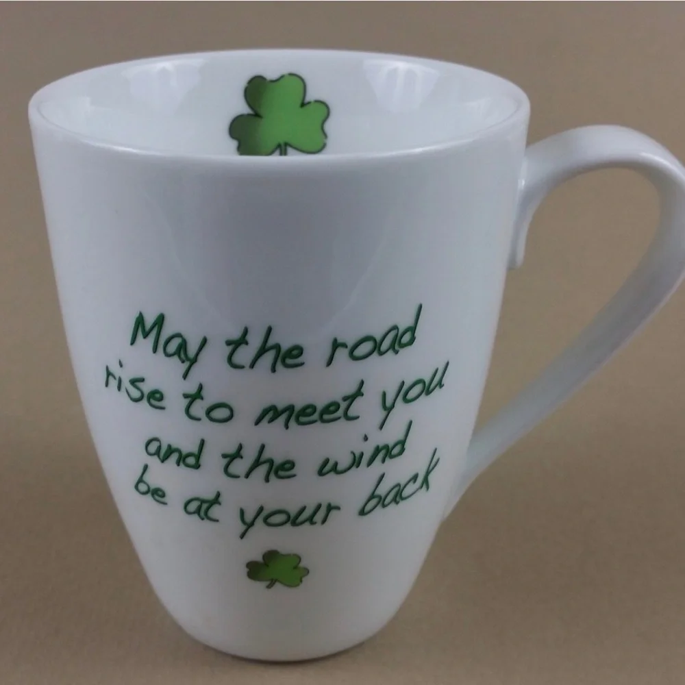 blarney irish coffee mug cup leprechaun shamrock porcelain (set of 4) - Picture 5 of 10